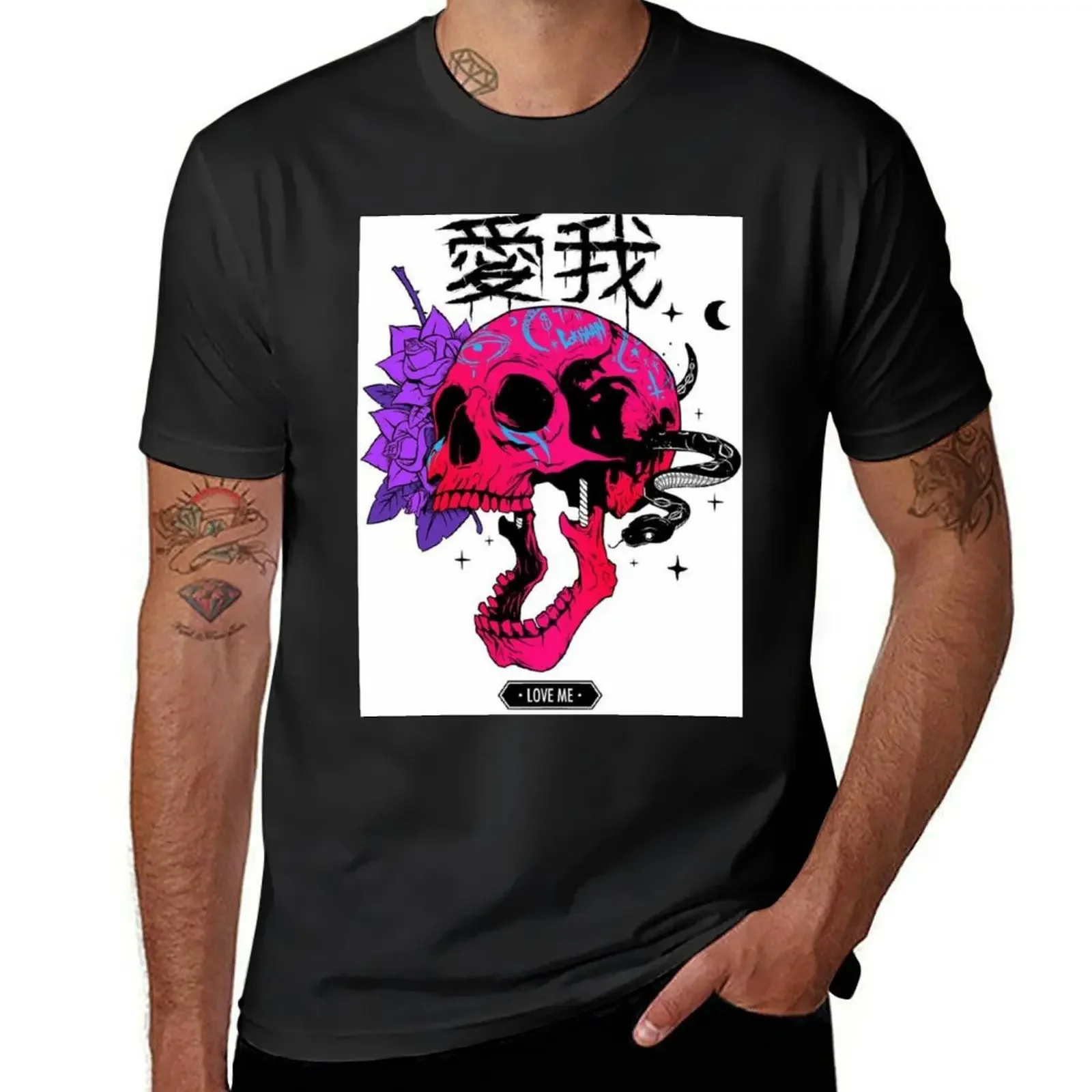 

skull and roses T-Shirt Clothing custom t shirt valentines boutique clothes fashion shirts t shirts for men pack