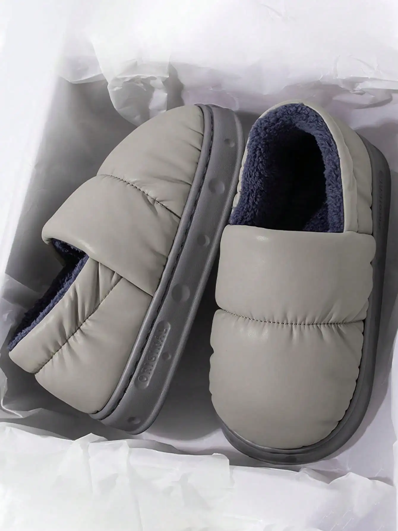 Men\'s Home Slippers Warm Shoes Bag Heel Indoor and Outdoor Non-slip Thick Bottom Casual Daily Home Bag Heel Cotton Shoes
