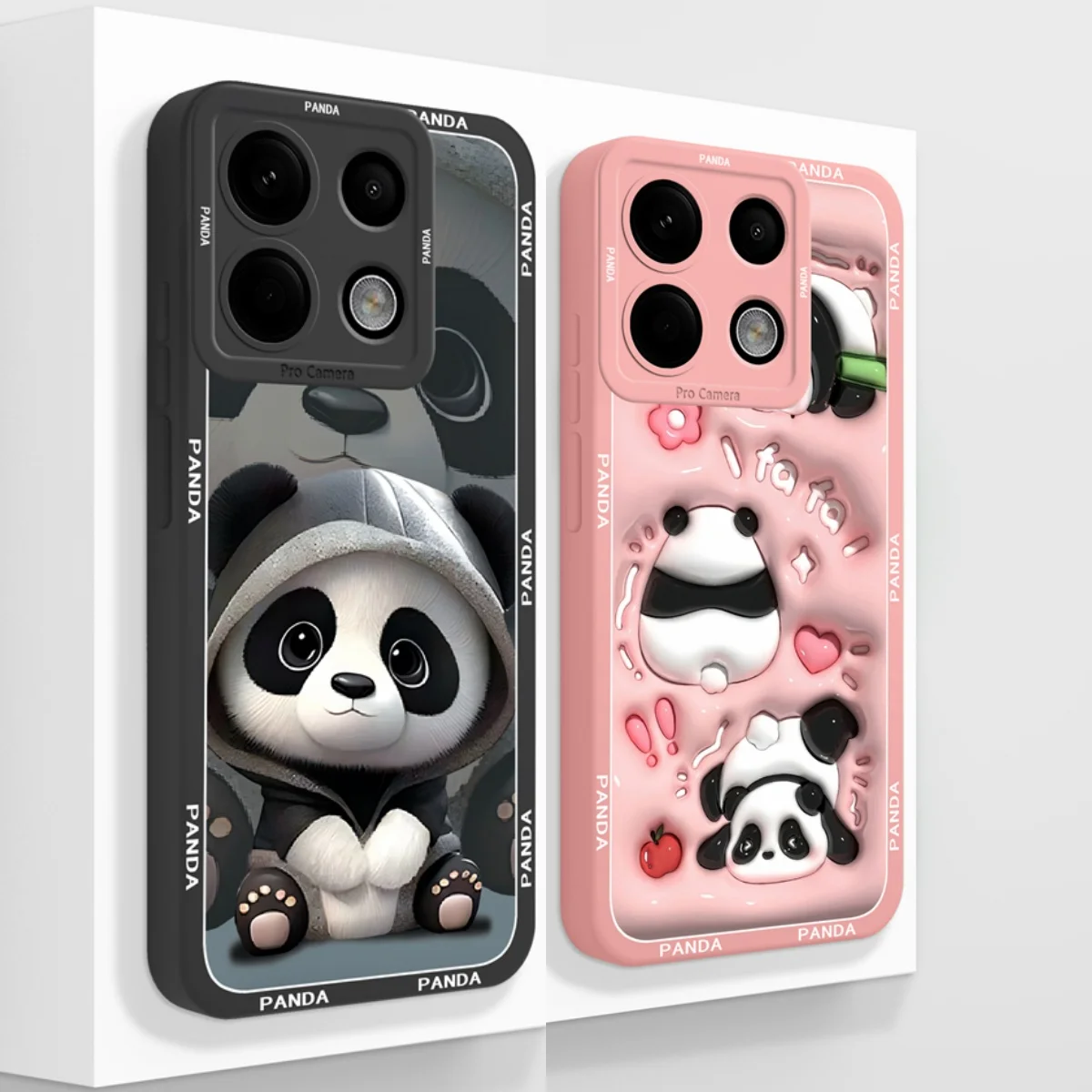 Cute Panda Case For Poco X6 Pro Liquid Silicone Back Cover For Xiaomi Poco X 6 Pro X6Pro Soft Bumper With Camera Protection Capa