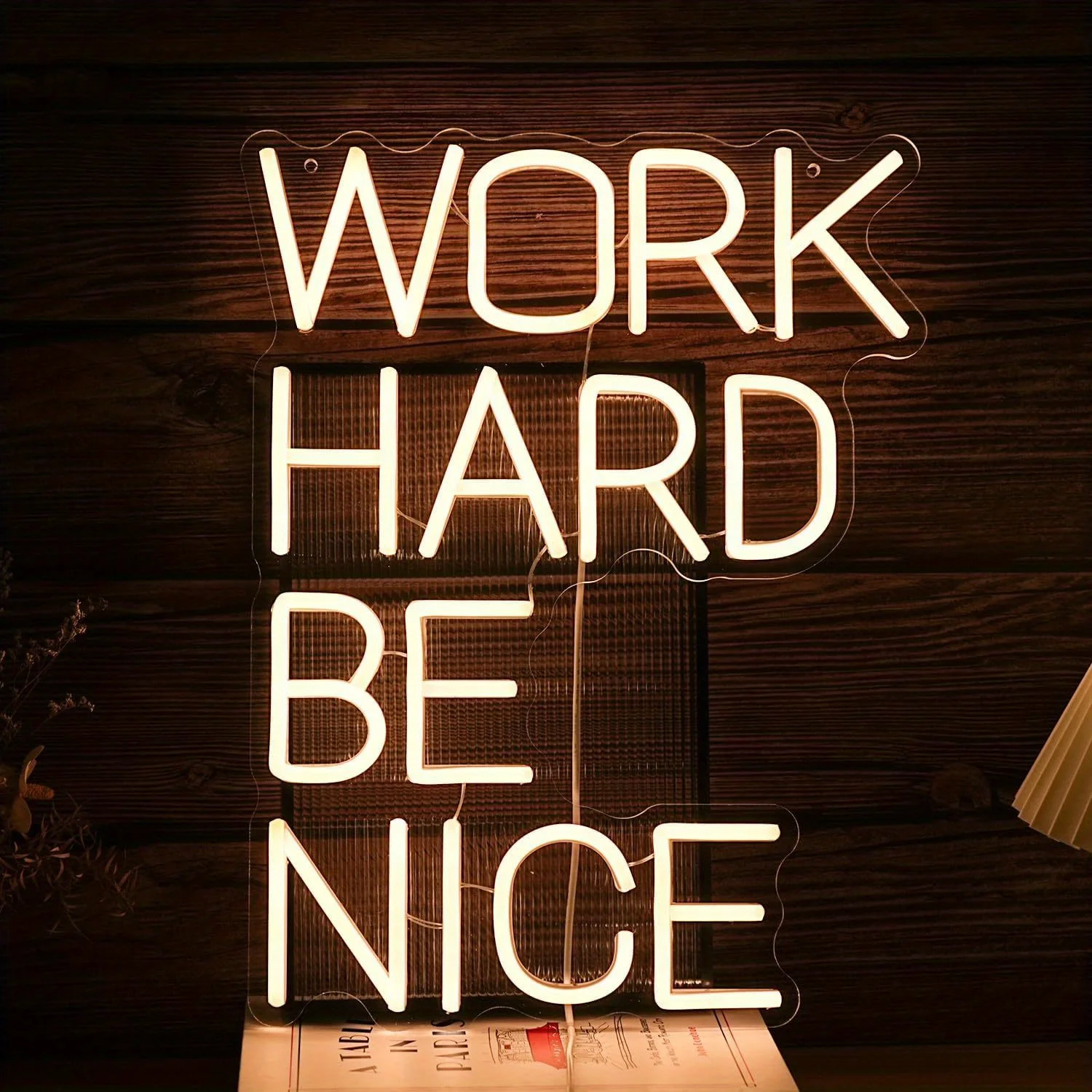 

Work Hard Be Nice neon sign, dimmable LED alphabet neon, suitable for neon decoration in offices, study rooms, classrooms