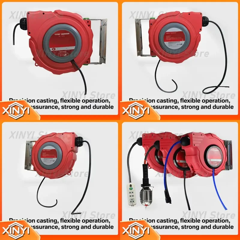 Car Wash Shop Garage Machine Ceiling Wall Telescopic Extension Cord Reel for Automatic Rewind Spring Return Cable Reel for