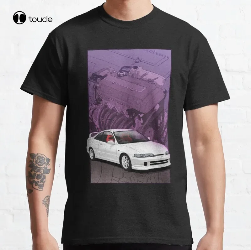 Integra Dc2 With B Series Background Integra Dc2 Dc5 Typer Vtec Jdm Civic Type R Itr Classic T-Shirt Cotton Tee Shirt Xs-5Xl