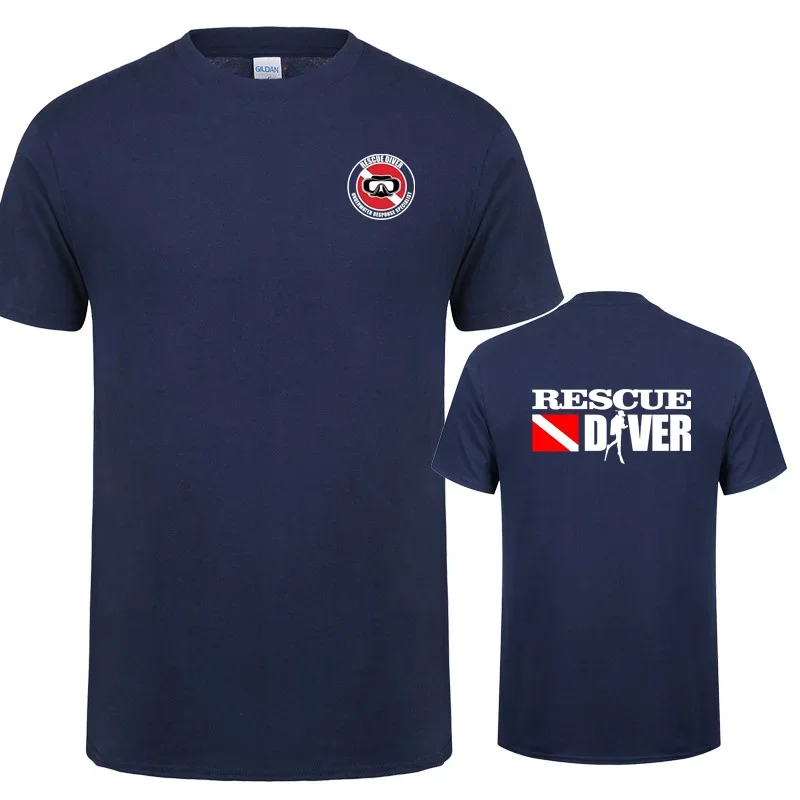 Rescue Diver T Shirt Funny Scuba Diving Men Tshirt Gifts Short Sleeve Streetwear Tee polyester  sports, casual Eur size