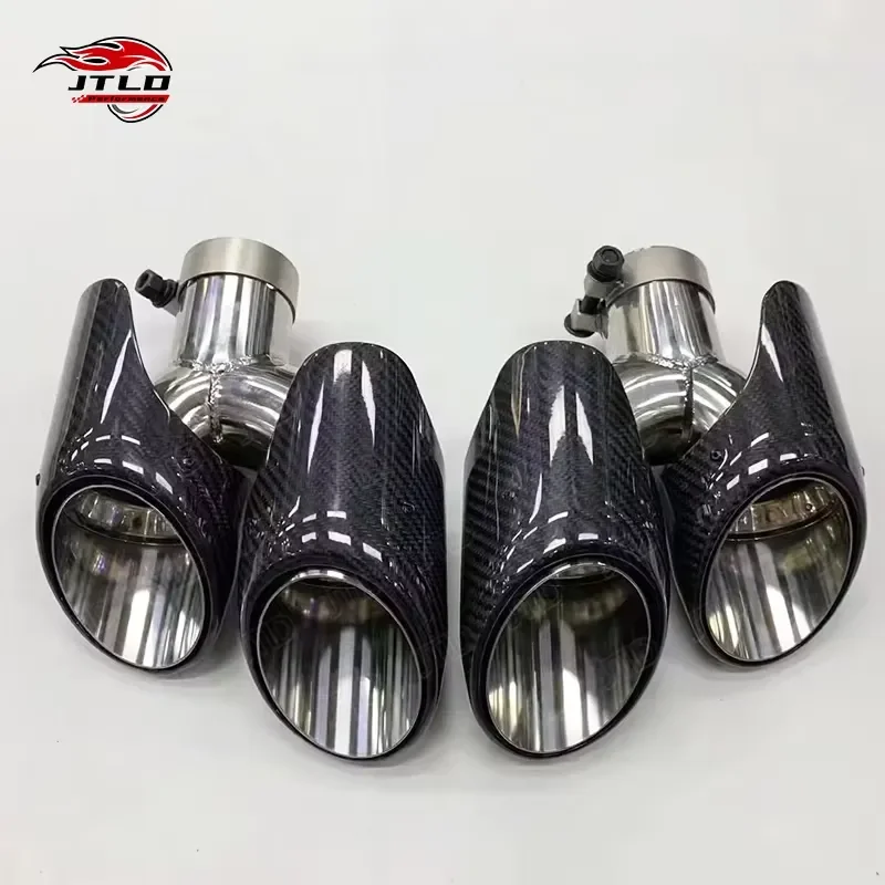 For Porsche Macan Performance Exhaust Tip, Gloss Carbon Fiber Construction, Fits 2014-2018 Years, Easy Bolt-On Installation