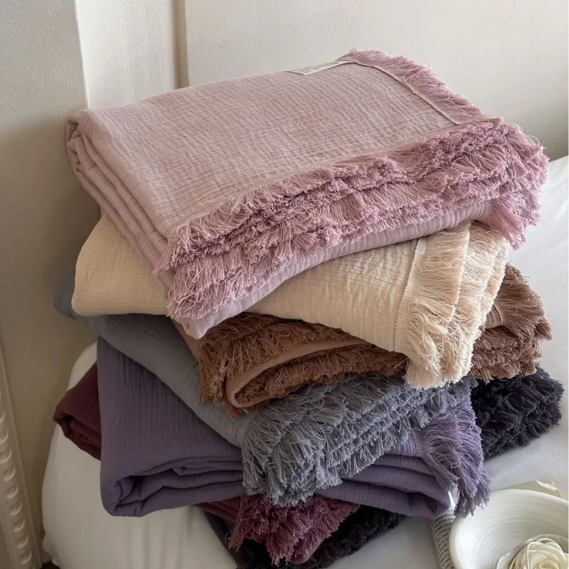 

Летнее крутое одеяло для кроватей с кисточками, скандинавское одеяло для дивана, чехол для дивана, органический хлопок, мягкое покрывало королевского размера, одеяла для кровати