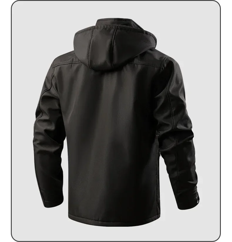 Wasserdichtes Herren-Arbeitskleidungsset mit warmem Faltenfutter für Herbst- und Winter-Outdoor-Radfahren, langlebiges Set für Herren-Winterset – Detail 24