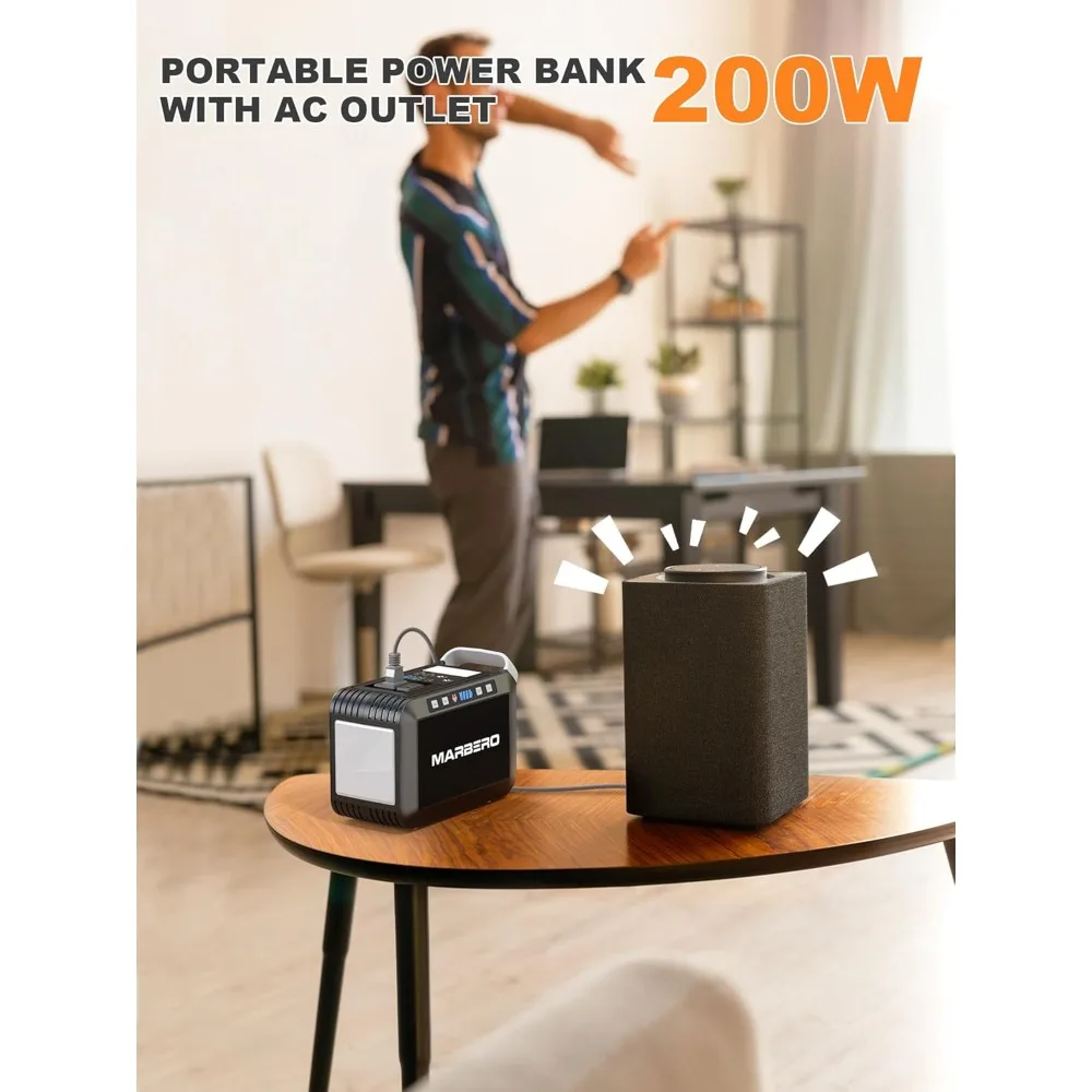 Central eléctrica portátil 148Wh para acampar con salida de CA de 200W y capacidad de batería de 40000mAh