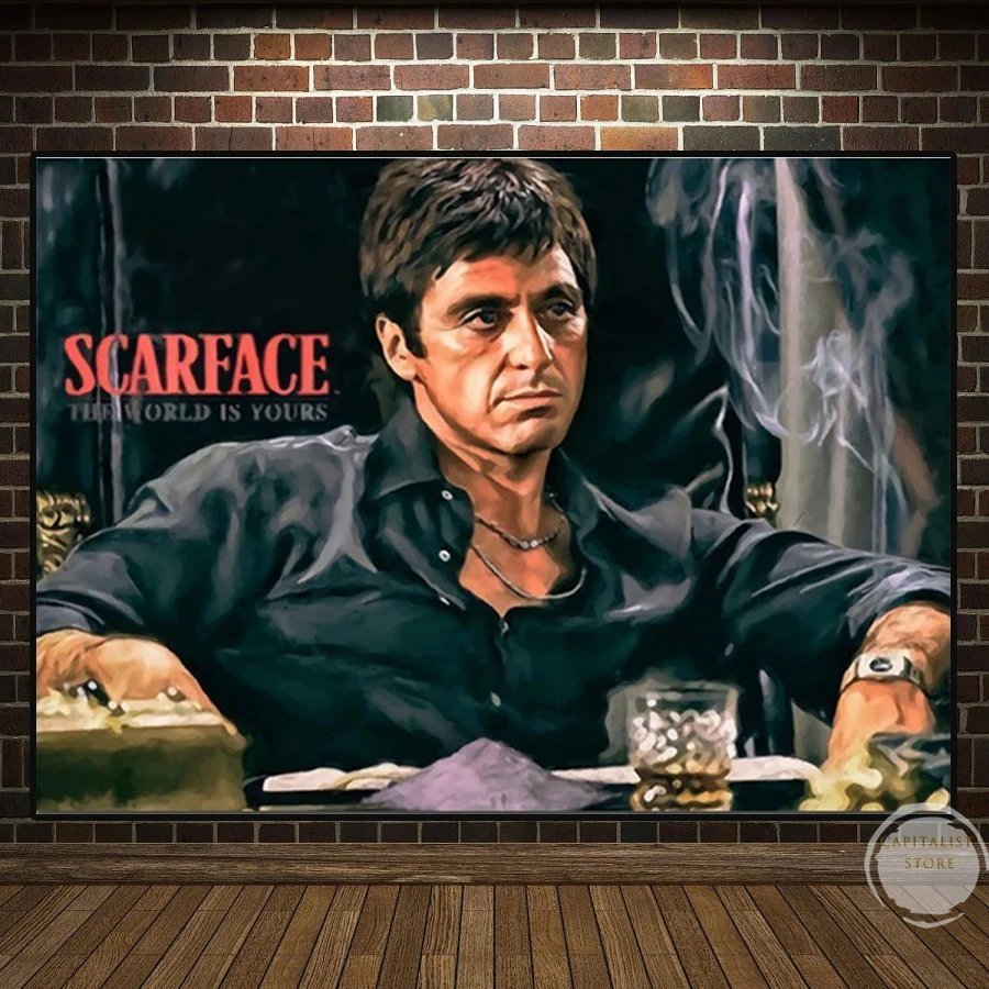 Art Poster Al Pacino SCARFACE Movie Graffiti Tony Montana  Portrait Canvas Painting Print Wall Art Picture for Living Room Decor