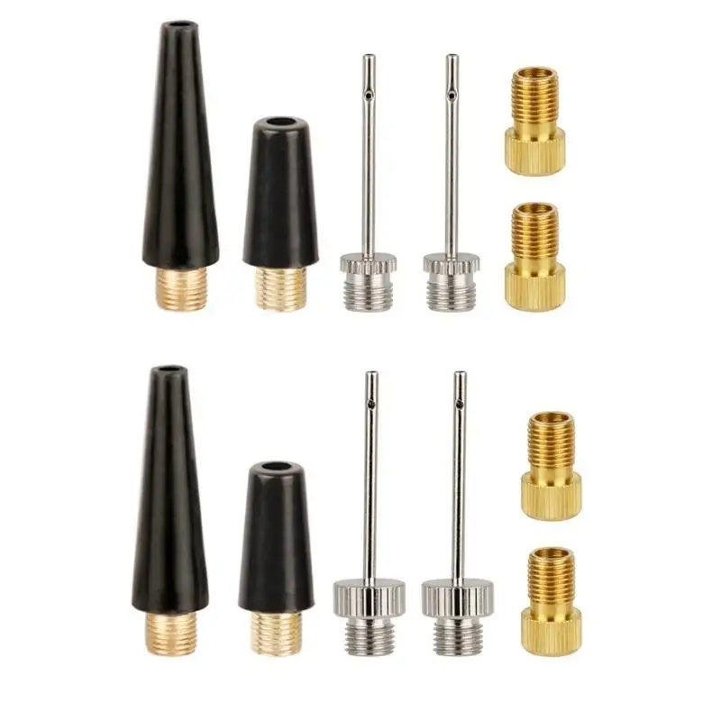

652F Valves Adapter Set Balls Needle Nozzle Inflator Adapter Bike Tire Valves Adapters Air Pumps Accessories Easy to Use