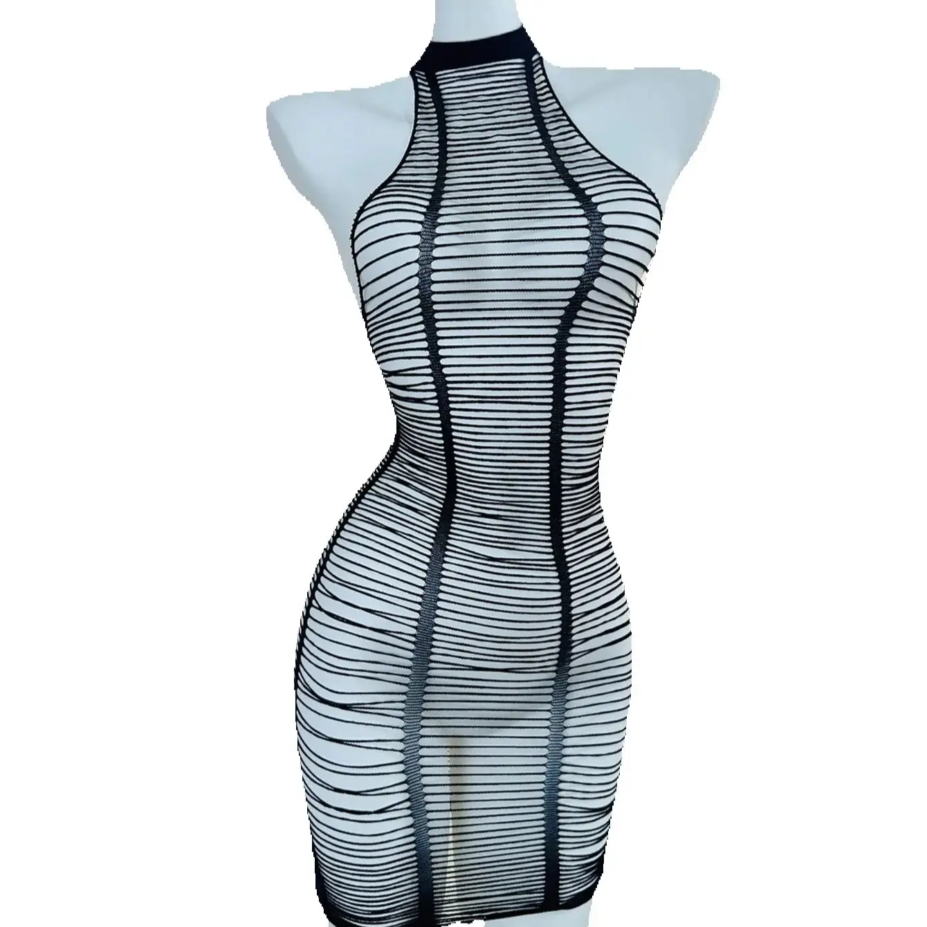 1PC Lingerie sexy da donna Copricostume sexy a rete per San Valentino senza bikini Scava fuori il vestito aderente Vedi DS711