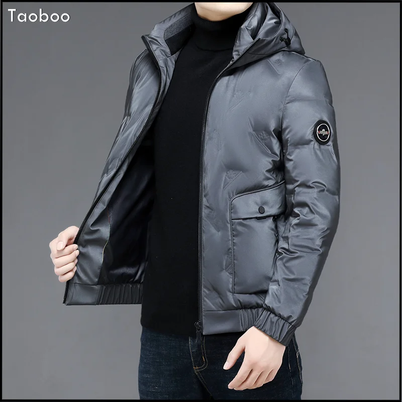 Taoboo 2022 Quality Fashion Male Down Jacket New Classic Design Hooded Parkas High Street Style Coats Casual Men puffer jacket