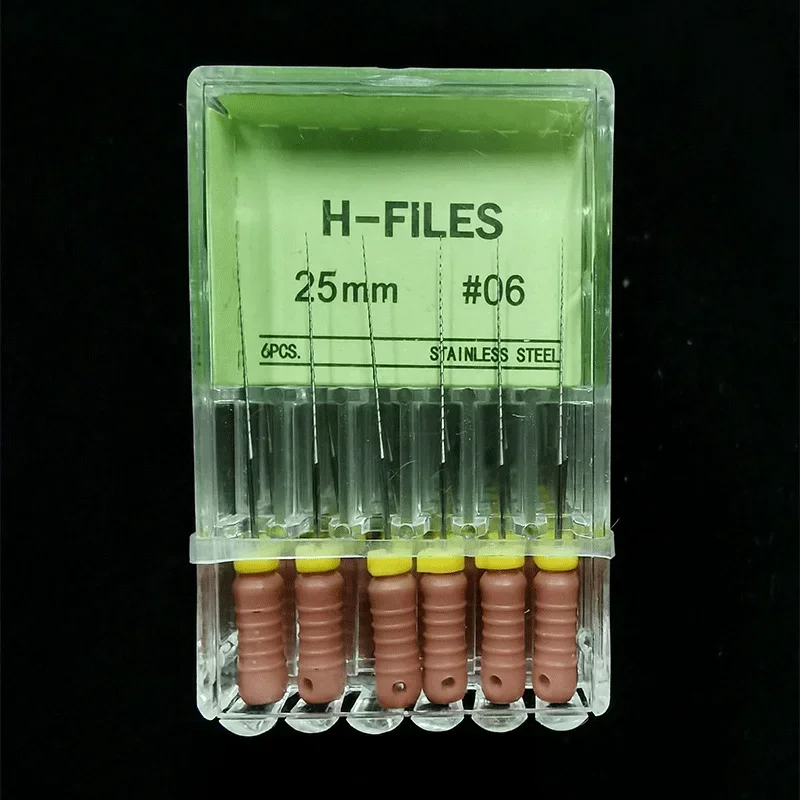 Herramientas dentales raíz Cannal Endo H archivo 25mm K archivo 25mm instrumentos endodónticos de acero inoxidable dentista odontología Odontologia