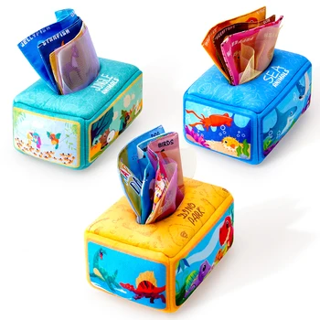 Baby Zeichnen Papier Handtuch Reißen Tissue Box Baby Puzzle Frühen Bildung Montessori Kinder Tuch Spielzeug