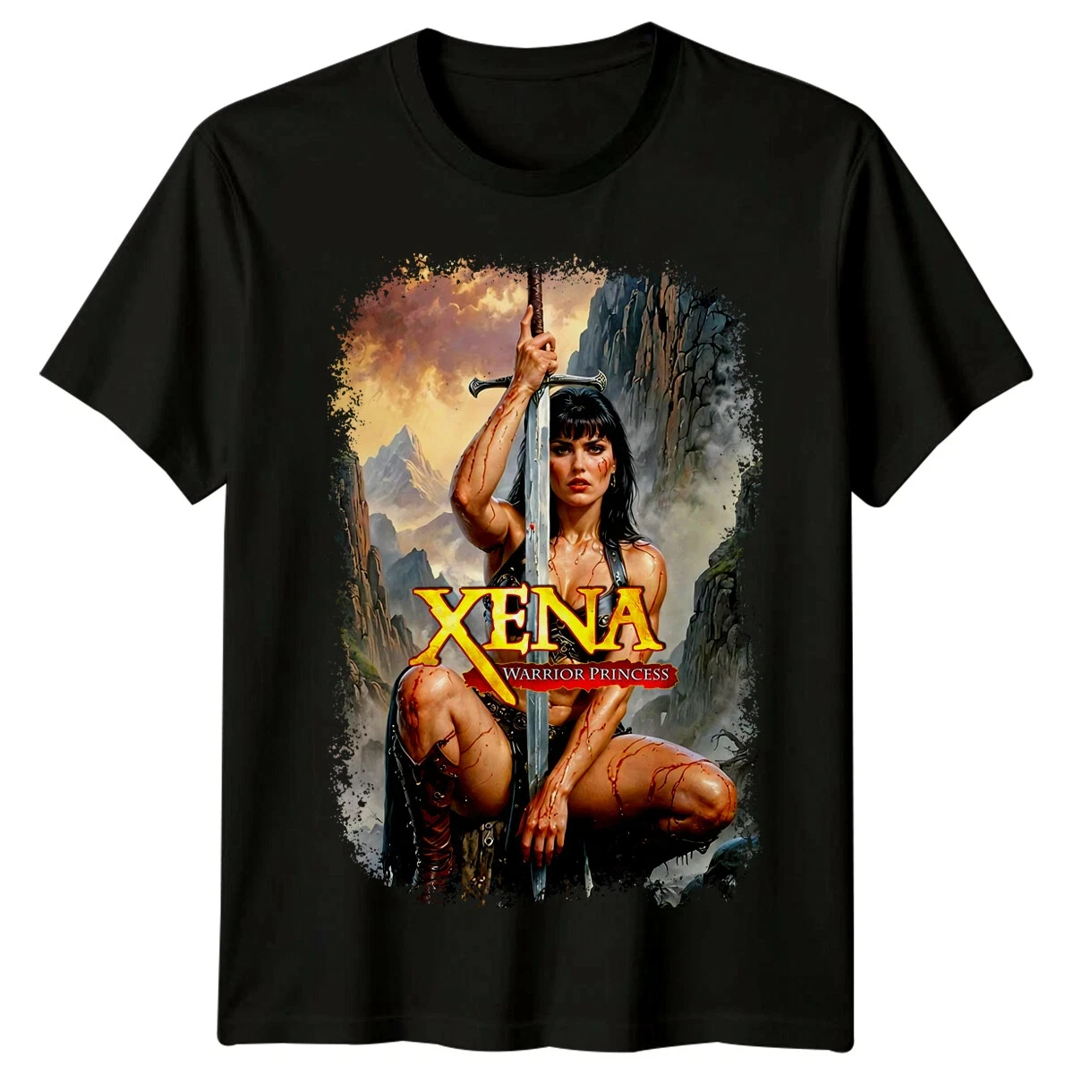 Xena- Warrior Princess (1995) Movie Poster Inspired T-Shirt Retro 80s Tee Four season popular unisex cotton T-shirt