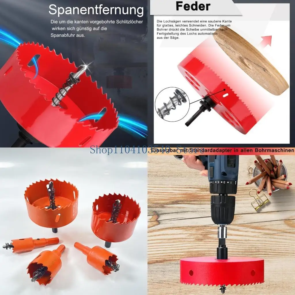 

02DC Bi-Metal Wood Hole Saw 220mm 250mm Drill Bit HSS Steel M42 Hole Saw Wood Cutters Carpentry Tool