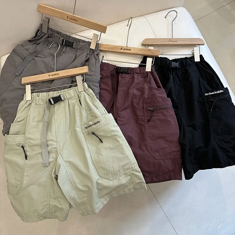 

Крутые рабочие брюки в корейском стиле для мальчиков, летние свободные брюки с пятью брюками для детей среднего и большого возраста, красивые легкие повседневные брюки