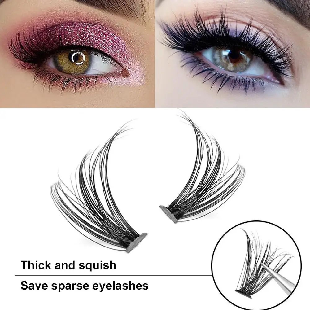 ขนตาปลอมแบบธรรมชาติ ปริมาณมาก 30D/40D แบบติดกาวร้อน แบ่งเป็นช่อ สำหรับงานปาร์ตี้และแต่งหน้า