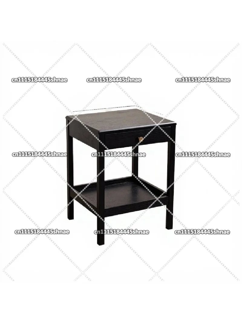 Small Home Solid Wood Sofa Side Table Furniture Simple Bedroom Bedside Table Living Room Double Black Corner Table