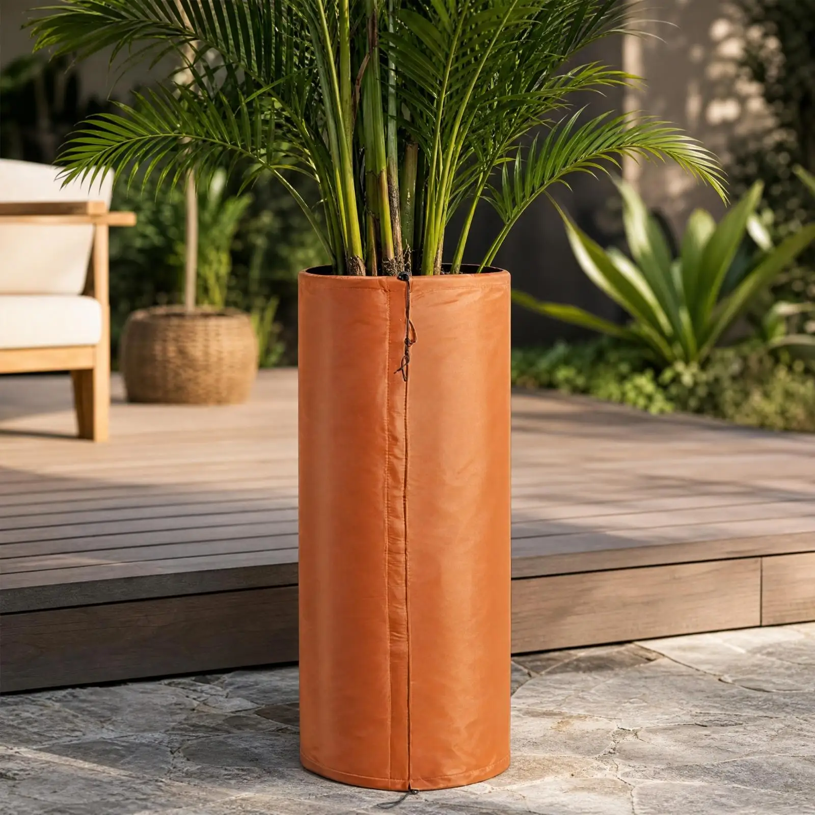 Palm Tree Frost Protection Cover with Drawstrings Insulated Trunk Wrap for Root Zone Lower Base Reusable Winter Cold Weather