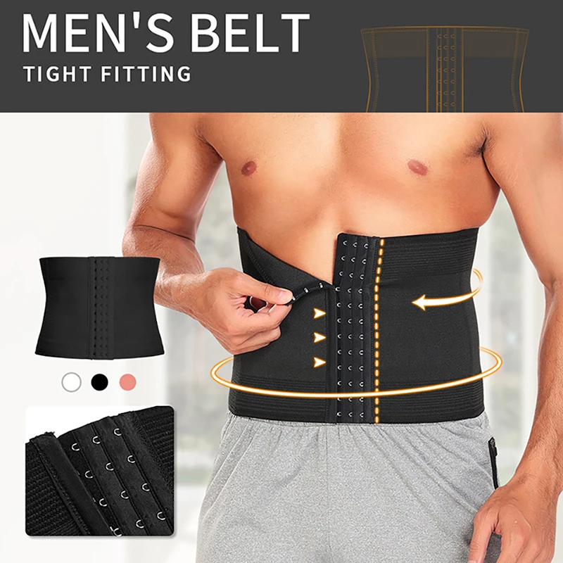 Tight Fitting Waist Trainer for Men Compression Belt Tummy Control Trimmer Abdomen Slimming Shapewear Workout Breathable Girdle