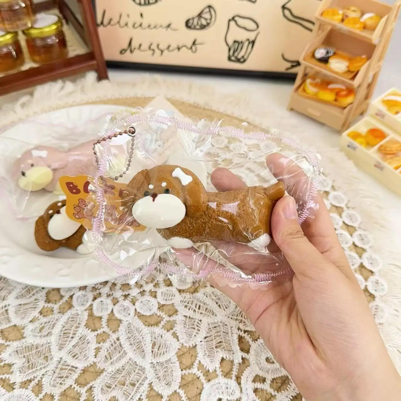 소시지 강아지 시리즈 크림 머드 드라이 머드 스퀴즈 펀 푸드-그레이드 실리콘 어린이 장난감 스트레스 해소 스퀴즈 장난감