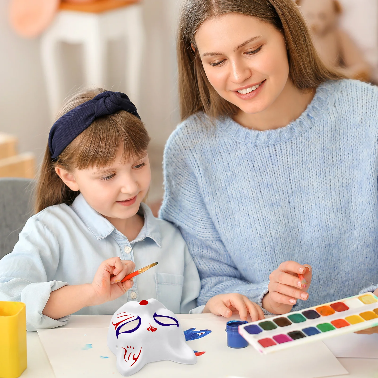 

20Pcs Blank Mask for Women Hand Painting Cat Fox Half Face DIY Pulp Masquerade White Anime Halloween Party Stage Performance