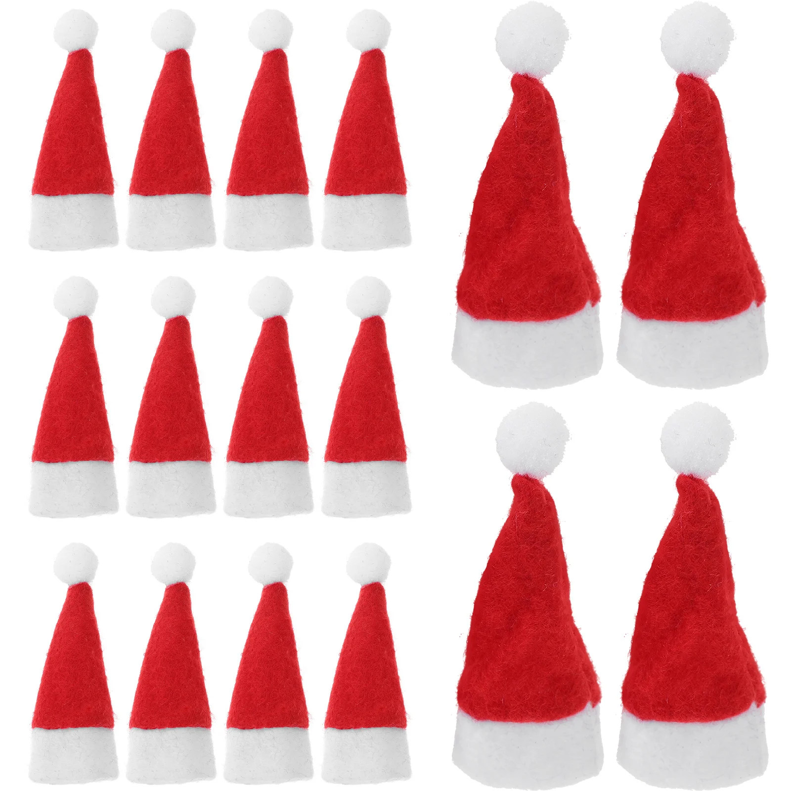 

20 Pcs Christmas Hat Candy Mini Craft Hats Decorations Xmas Ornaments Lollipop Reusable Party Supplies Holiday Accessories DIY