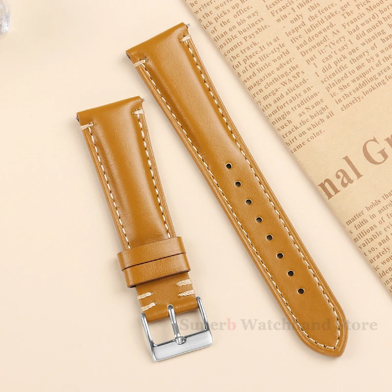 Soft Vintage Leather Watch Band Quick Release Genuine Watch Strap 20mm 22mm 24mm for Women Men Strap Watch Accessories