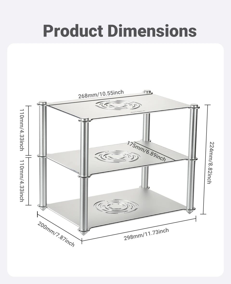 AIYIMA Metall Verstärker Rack HiFi Display Ständer für Desktop Verstärker Vorverstärker DAC Rack Mount Ständer Halterung für Home Audio System – Detail 7