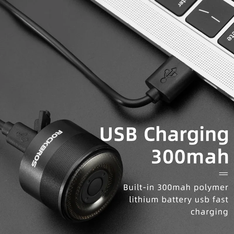 ROCKBROS Q1 Bike Tail Light USB Charging Rainproof Bicycle Rear Light Cycling Lamp 7 Color Warning