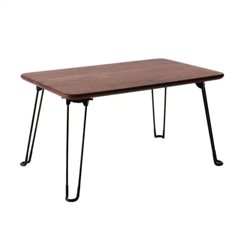 

Japanese black walnut tea table Nordic solid wood bay window small coffee table living room small low table folding window sill