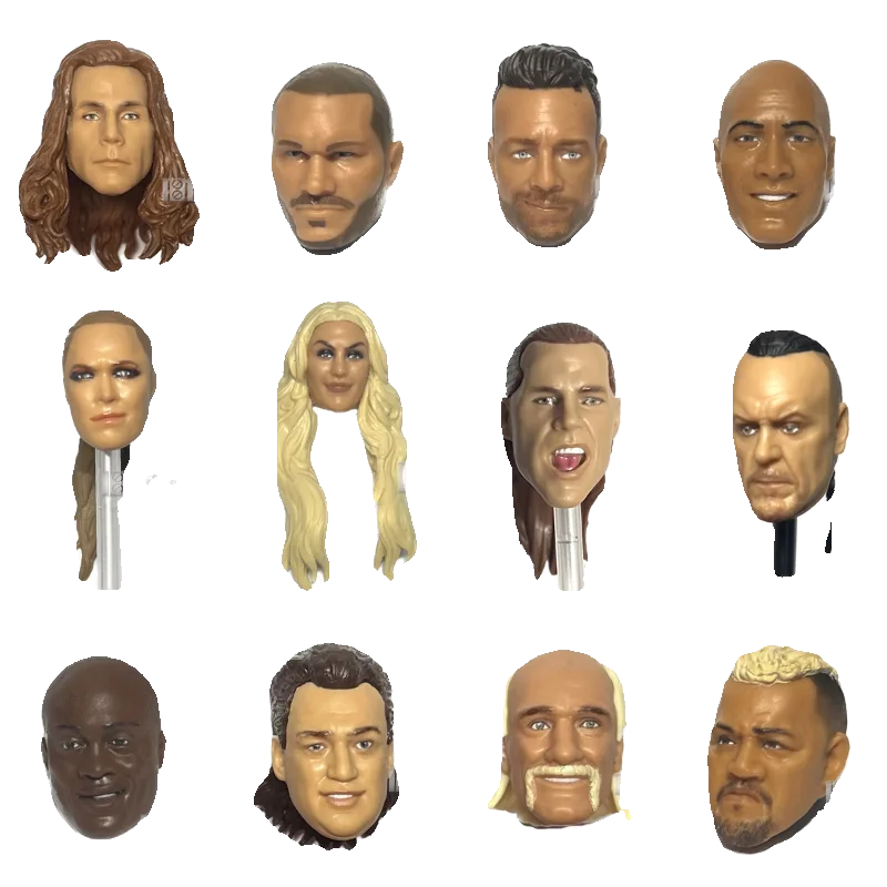 6-Inch 7-Inch Posable Action Figure Accessories DIY New Straight Pull Head Sculpt Wrestling Figure Collectible Toy Parts