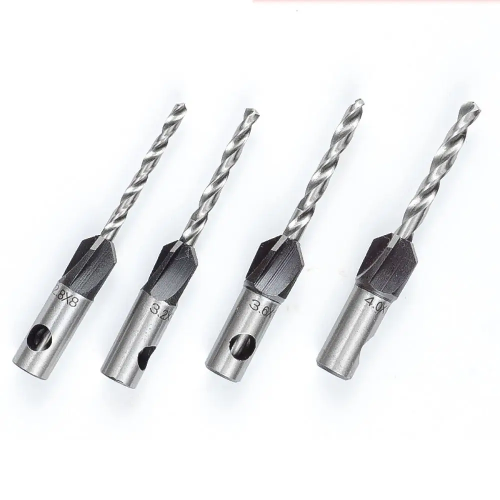 With Depth Stop Countersink Drill Bits Set 6.25mm Shank Replaceable Drill Bits Router Bit Carbon Steel Adjustable