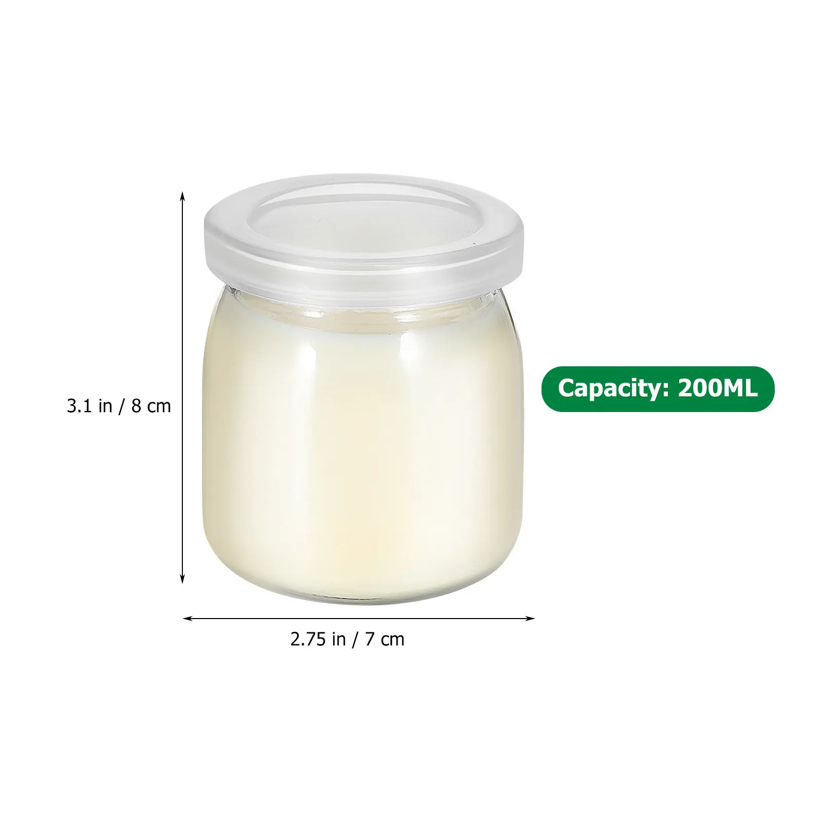 12Pcs Heatproof Glass Pudding Jars Seal Lids Small Dessert Containers Yogurt Mousse Jelly Parfaits Portable Fresh