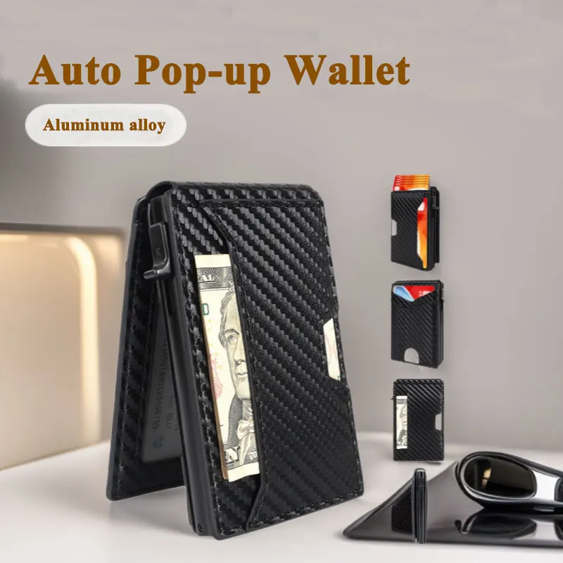 Cross-border New Anti-theft Aluminum Alloy Wallet, Large Capacity Multi Slot Men’s Wallet, Trendy Functional Card Holder