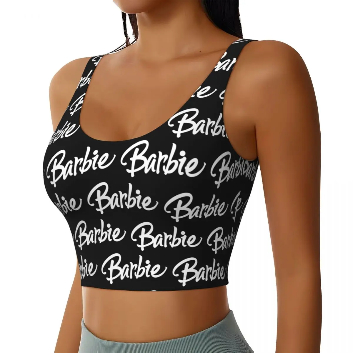 Custom Come On Barbie X Party High Impact Sports Bras Women Seamless Workout Running Crop Tank Tops