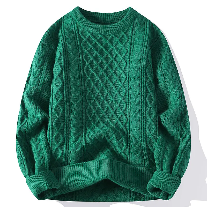 رجل ريترو الحياكة البلوز البلوزات الخريف الشتاء الرجال سترة خمر س الرقبة بلون رجالي محبوك البلوفرات فضفاضة Harajuku #3