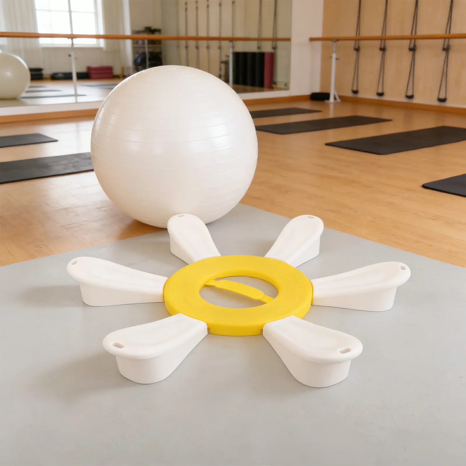 Yoga Ball Holder Plastic Base 49Cm Stable Balls Display Stand Exercise Accessories Home Gym Ball Storage Fixed Rings