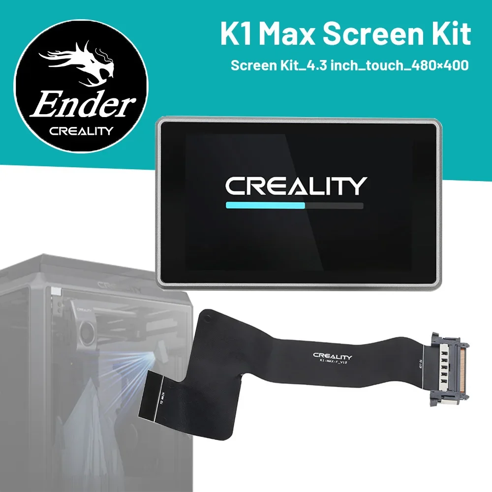 CREALITY Original K1 or K1 MAX 4.3 Inch Full-Color Touch Screen Kit Display Cable 3d Printer Parts 480×400