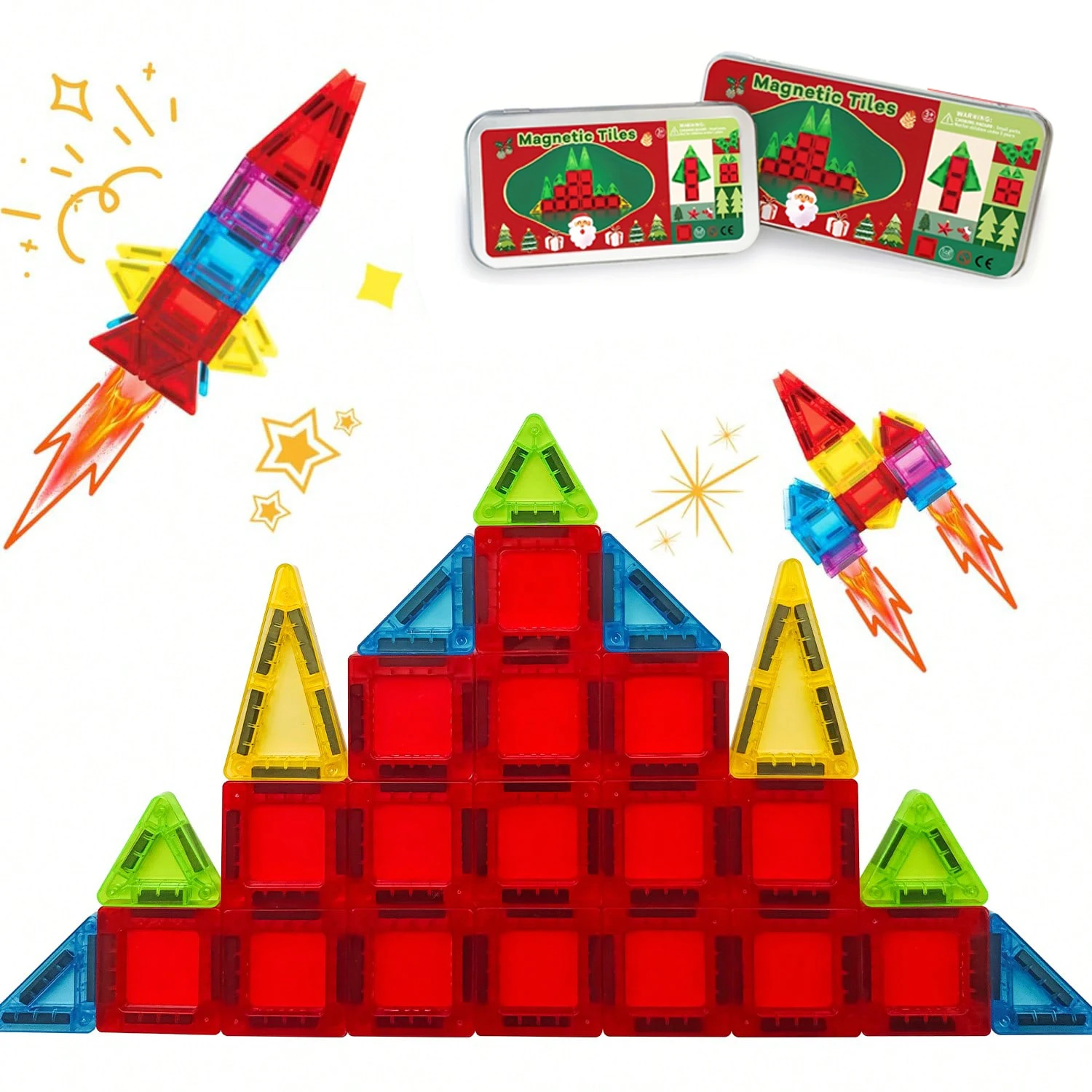 Christmas Element Mini Magnetic Block Toy, Children's Interactive Building Toy, Random Colors, Christmas/Back-To-School Season