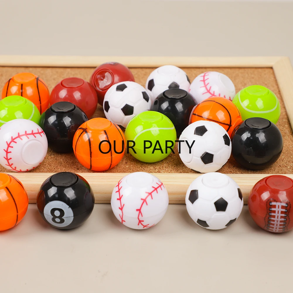 20Pcs Sports Mini Football Basketball Fidget Spinner Antistress Toys for Kids Birthday Party Favors Goodie Bag Pinata Fillers