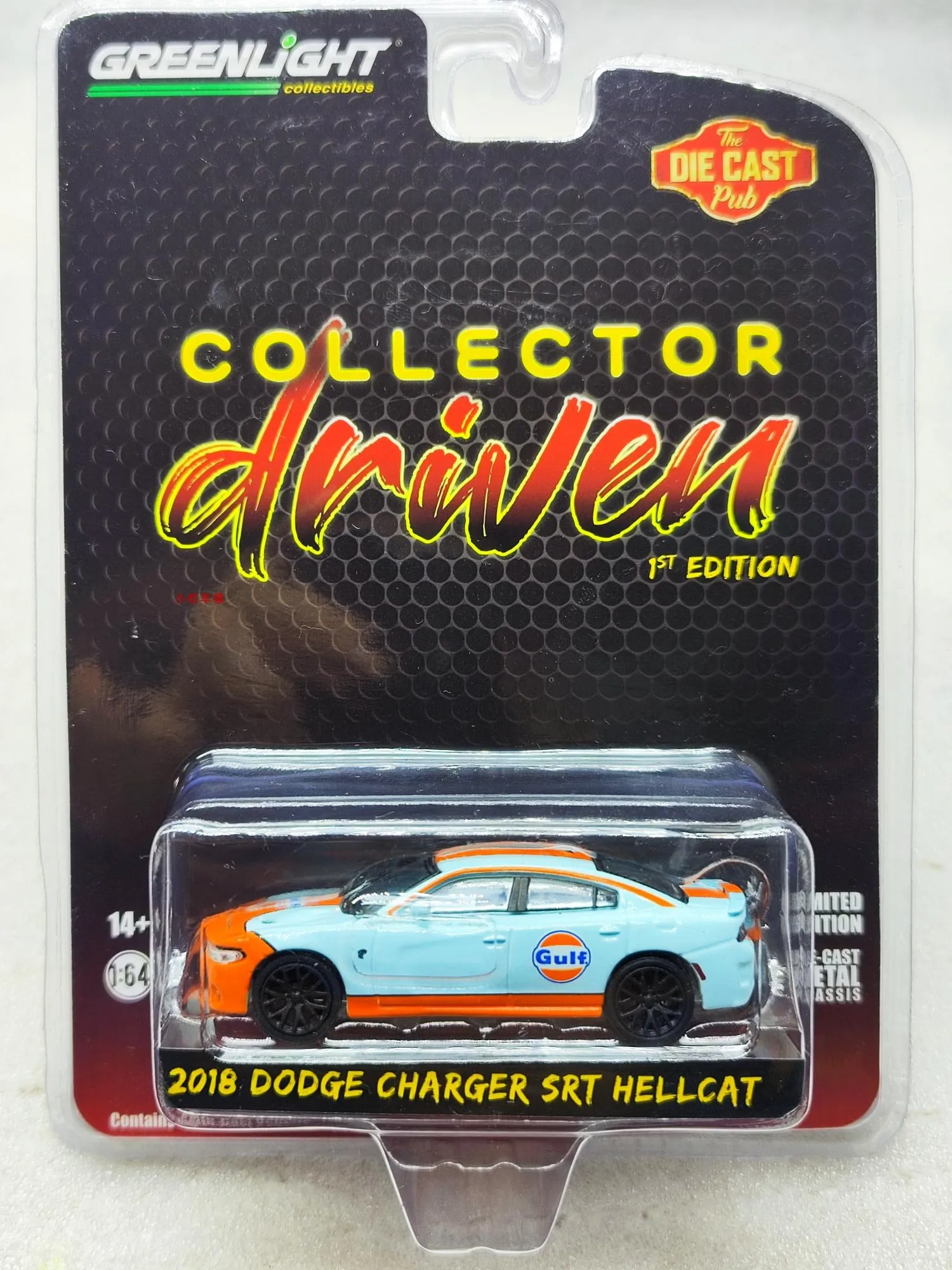 

Green Light 1:64 2018 Dodge CHARGER SRT HELLCAT/Gulf Gulf Oil 51501-A Коллекционная модель автомобиля, подарки, игрушки, литая модель из сплава