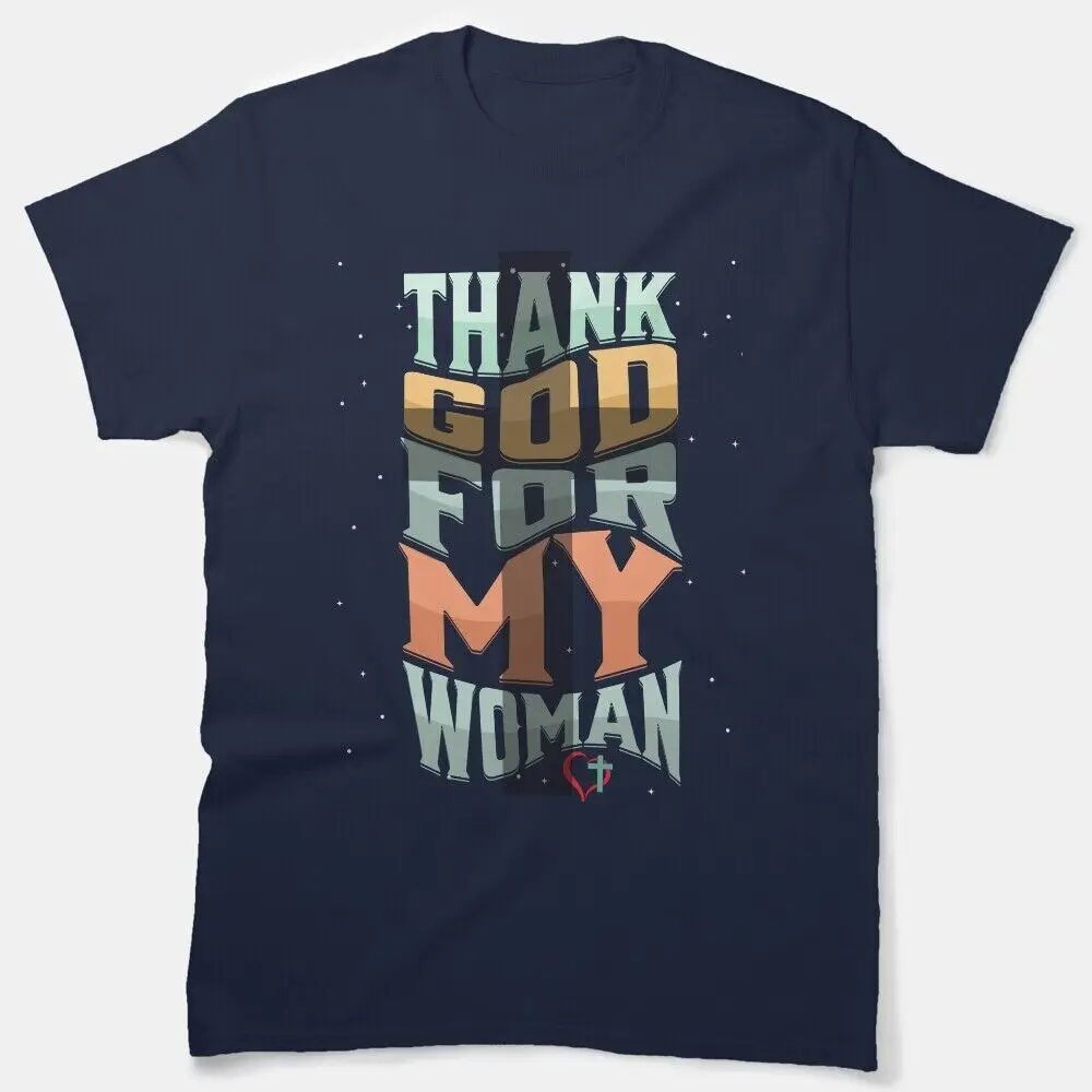 Camiseta unissex de algodão com graças a Deus por minha esposa, roupas clássicas, moda, verão