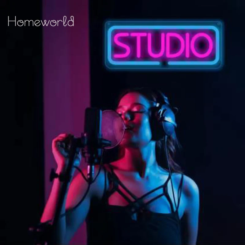 Studio Neon Sign Music LED Neon Light Sign for Beer Bar Music Studio Bedroom Party Club Garage Home Party Wall Decor