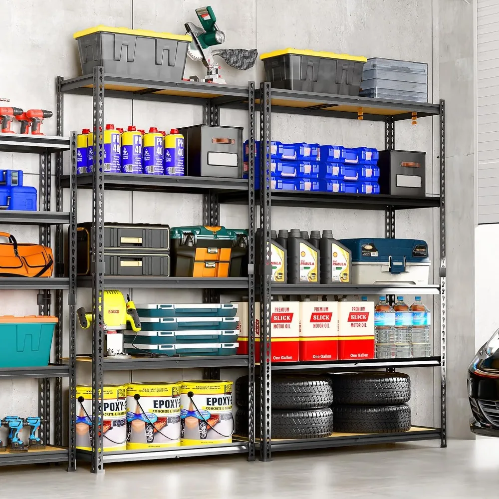 

5-Tier Heavy Duty Storage Shelving Unit, 2000 lbs Capacity, Adjustable Metal Utility Shelf, 48" L x 18" W x 73" H for Garage