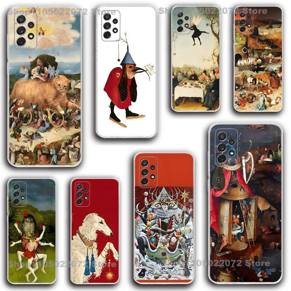 

Soft Transparent Phone Case Silicone For Samsung S30,23,21,22,20 FE lite,S10,9,PIus Note20ultra Hieronymus Bosch Art Painting