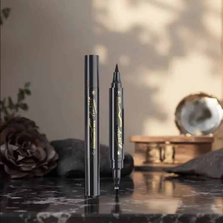 2‑in‑1 Dual‑End 4‑Prong Eyebrow & Eyeliner Pen, Sweat Proof Smudge Resistant Eye Makeup Pen for Beginners