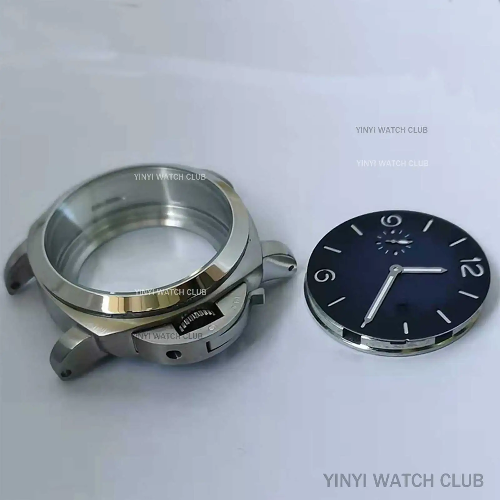 45mm Watch Case Sliver Substitution For Panerai with 36.2mm watch dial with Night light needle fit  ST2555 Movements