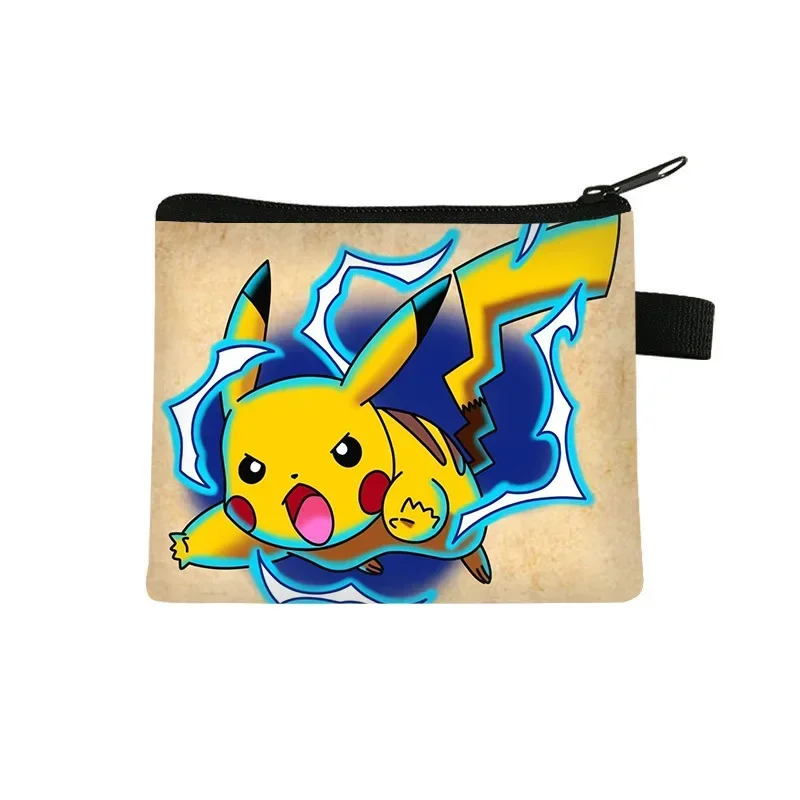 Cartera Zero de Pokémon para niños, Pikachu, monedero de dibujos animados, Pikachu, Anime, bolsa de almacenamiento con estampado de llaves, regalo de juguete portátil