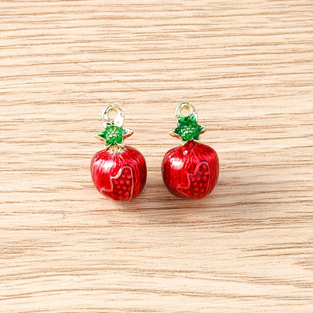 Tusember 5 Stück niedliche Frucht-Anhänger, Apfel, Zitrone, Mango, Kirsche, Ananas, Erdbeere, Charm-Perlen, passend für Original-Armbänder, DIY-Schmuck – Detail 8